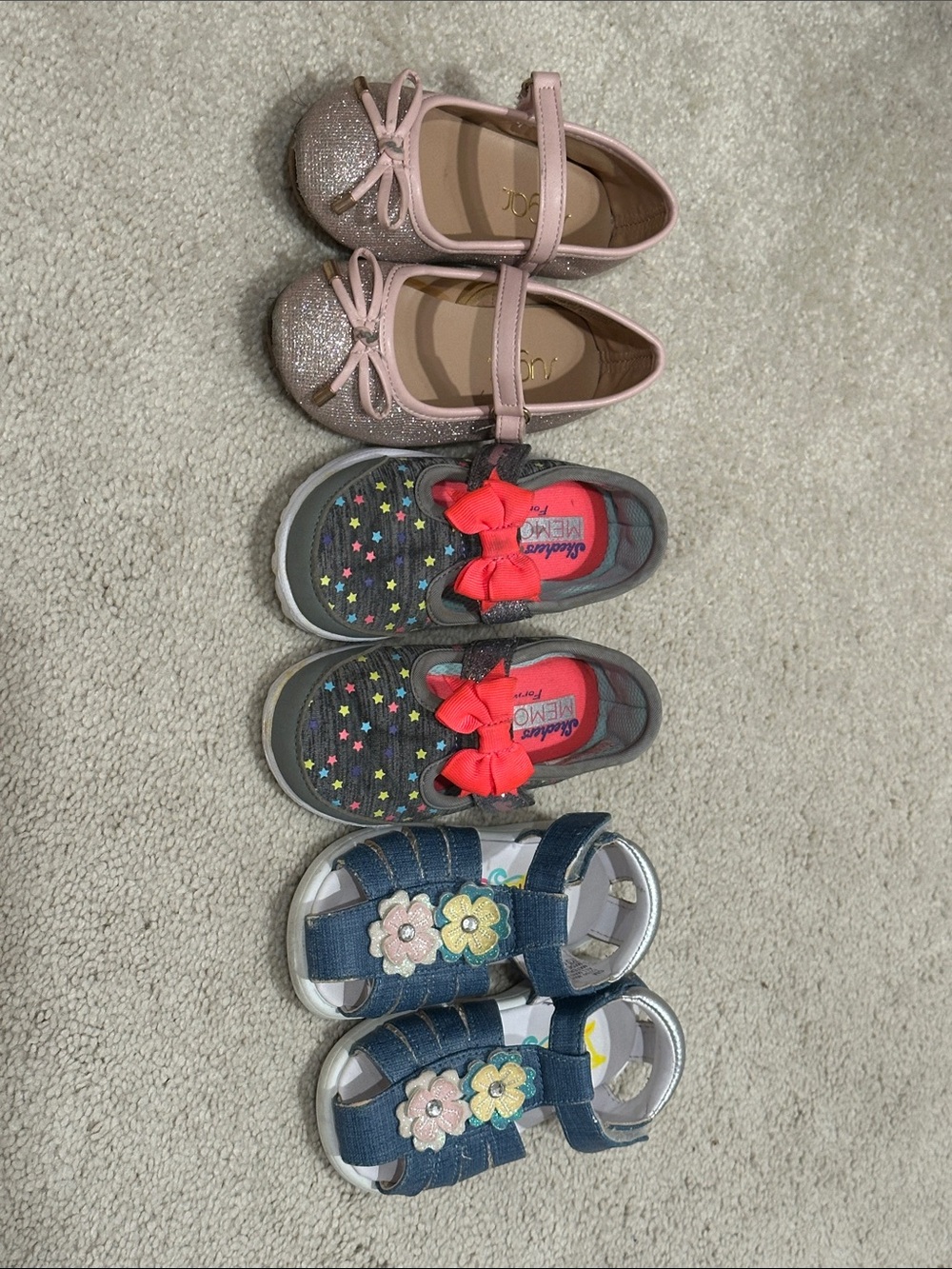 Unbranded Pink Glitter Mary Jane Dress Shoes for Kids (3 pairs)